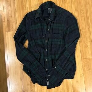 Green flannel button down